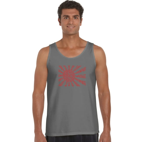 LA Pop Art Men's Word Art Tank Top - Lyrics To The Japanese National Anthem