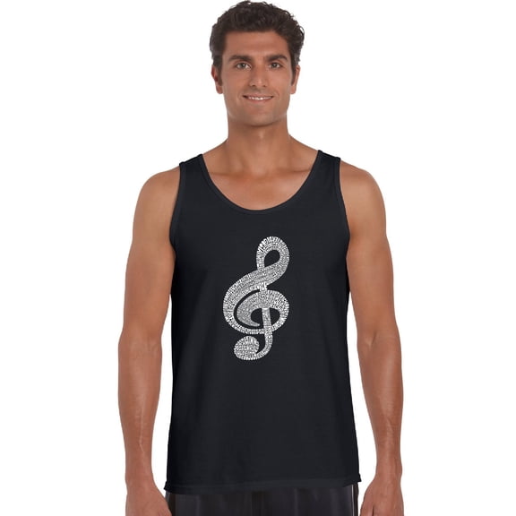 LA Pop Art Men's Word Art Tank Top - Music Note