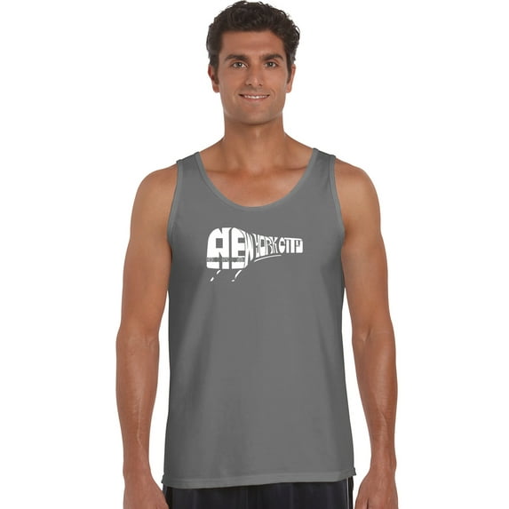 LA Pop Art Men's Word Art Tank Top - NY SUBWAY