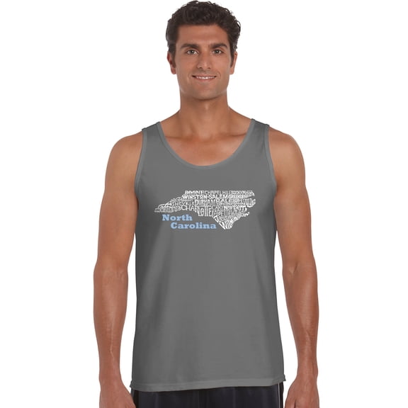 LA Pop Art Men's Word Art Tank Top - North Carolina