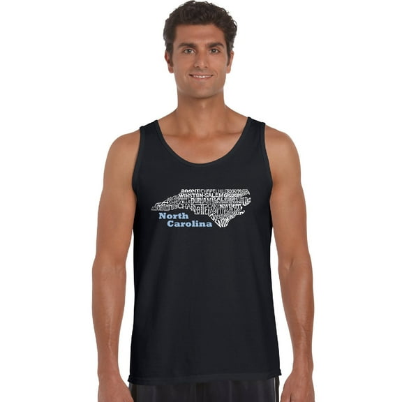 LA Pop Art Men's Word Art Tank Top - North Carolina