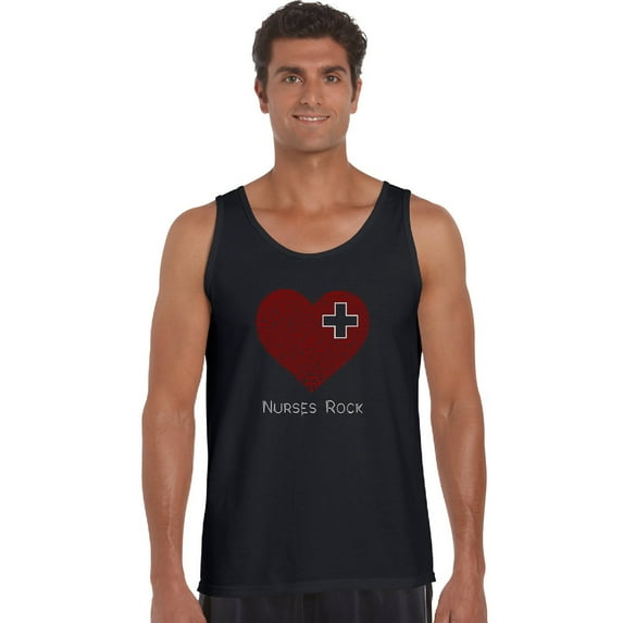 LA Pop Art Men's Word Art Tank Top - Nurses Rock