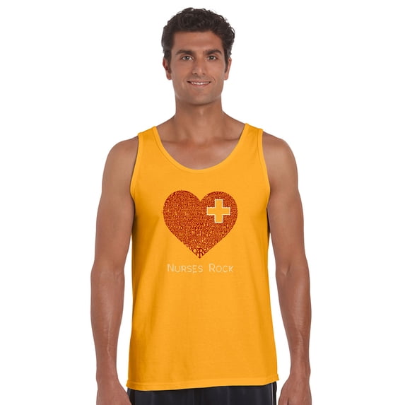 LA Pop Art Men's Word Art Tank Top - Nurses Rock
