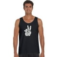 thumbnail image 1 of LA Pop Art Men's Word Art Tank Top - PEACE FINGERS, 1 of 2