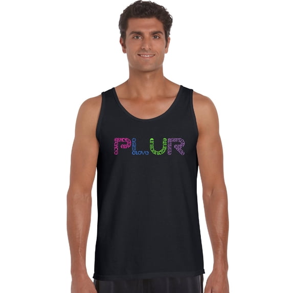 LA Pop Art Men's Word Art Tank Top - PLUR