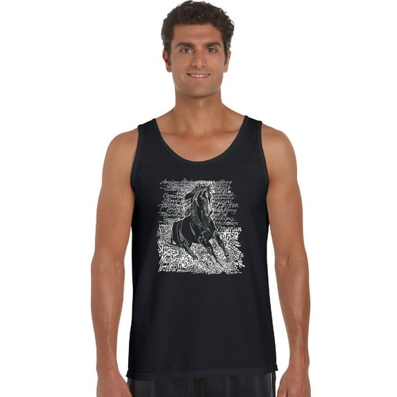 LA Pop Art Men's Word Art Tank Top - POPULAR HORSE BREEDS