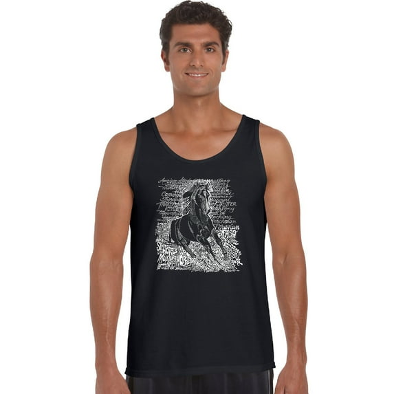 LA Pop Art Men's Word Art Tank Top - POPULAR HORSE BREEDS