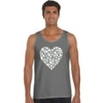 thumbnail image 1 of LA Pop Art Men's Word Art Tank Top - Paw Prints Heart, 1 of 2