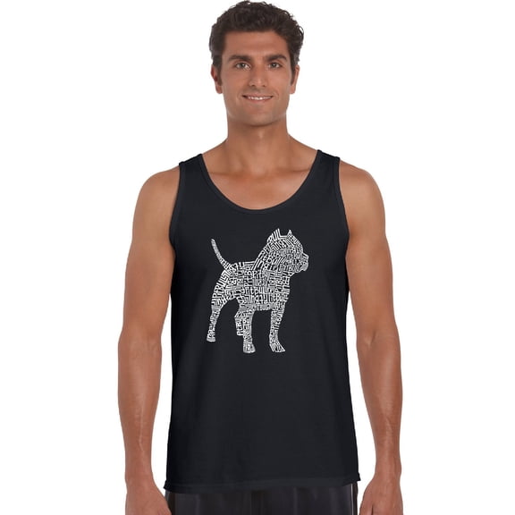 LA Pop Art Men's Word Art Tank Top - Pitbull