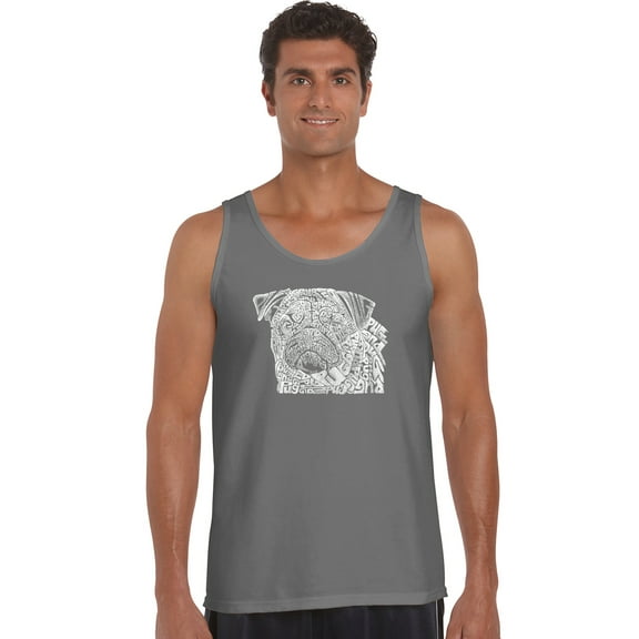 LA Pop Art Men's Word Art Tank Top - Pug Face
