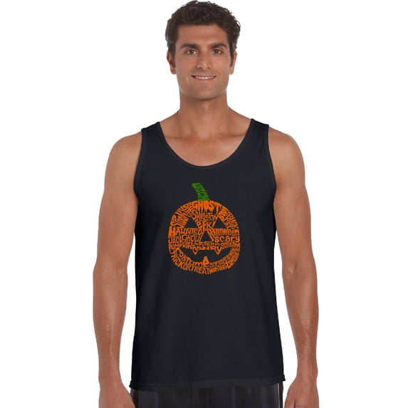 LA Pop Art Men's Word Art Tank Top - Pumpkin