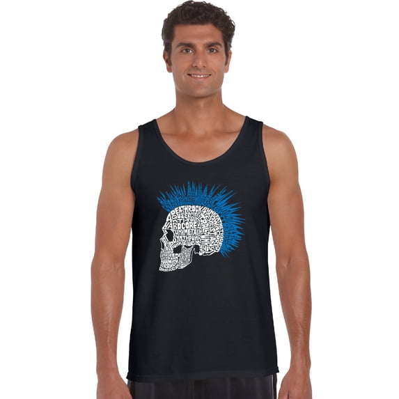 LA Pop Art Men's Word Art Tank Top - Punk Mohawk