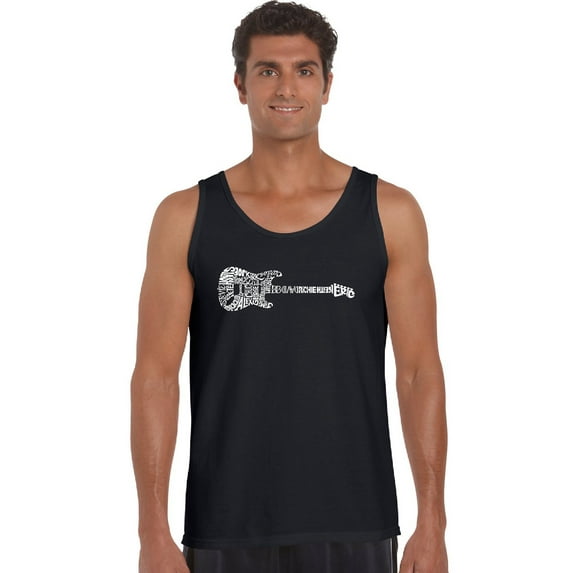 LA Pop Art Men's Word Art Tank Top - Rock Guitar