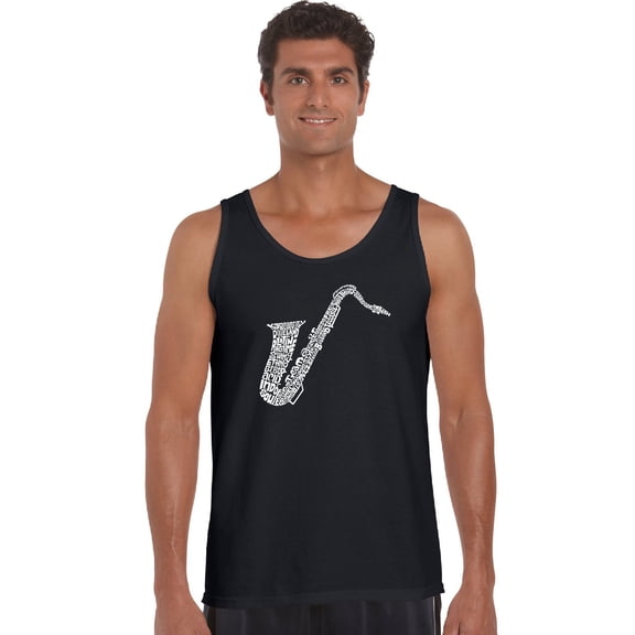 LA Pop Art Men's Word Art Tank Top - Sax