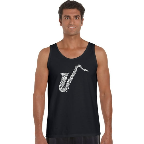 LA Pop Art Men's Word Art Tank Top - Sax