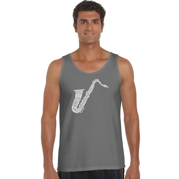 LA Pop Art Men's Word Art Tank Top - Sax