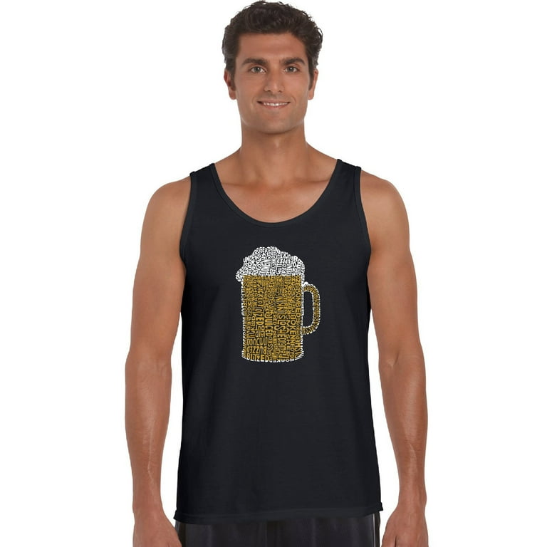 LA Pop Art Men’s Word Art Tank Top - Slang Terms for Being Wasted