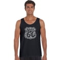 thumbnail image 1 of LA Pop Art Men's Word Art Tank Top - Stops Along Route 66, 1 of 2