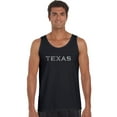 thumbnail image 1 of LA Pop Art Men's Word Art Tank Top - THE GREAT CITIES OF TEXAS, 1 of 2