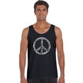 thumbnail image 1 of LA Pop Art Men's Word Art Tank Top - THE WORD PEACE IN 77 LANGUAGES, 1 of 2