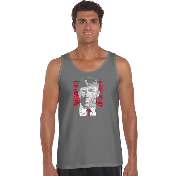 LA Pop Art Men's Word Art Tank Top - TRUMP - Make America Great Again