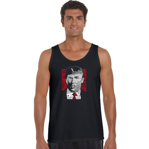 LA Pop Art Men's Word Art Tank Top - TRUMP - Make America Great Again