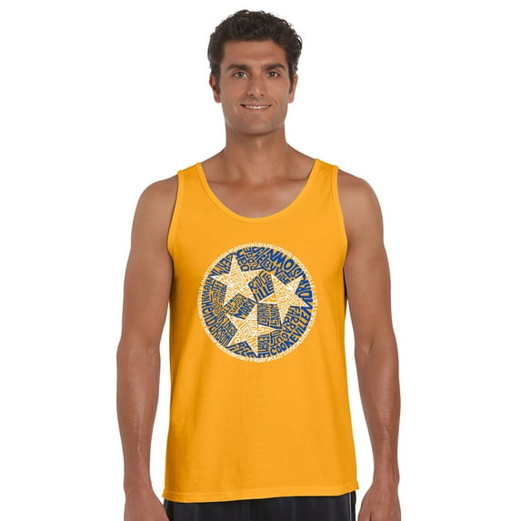 LA Pop Art Men's Word Art Tank Top - Tennessee Tristar