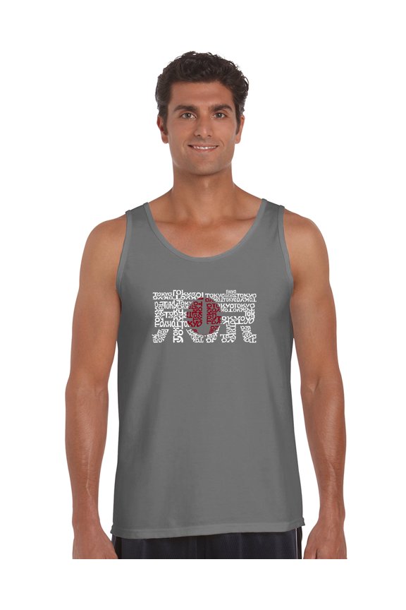 Men's Word Art Tank Top - Tokyo Sun
