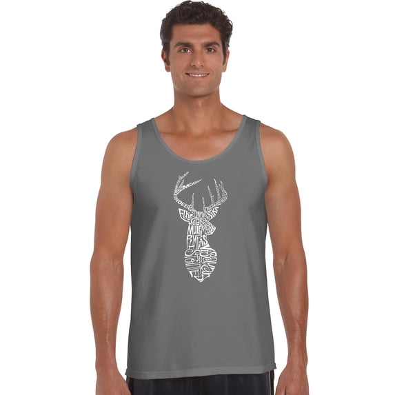 LA Pop Art Men's Word Art Tank Top - Types of Deer