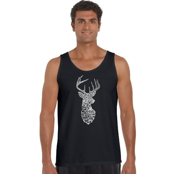LA Pop Art Men's Word Art Tank Top - Types of Deer