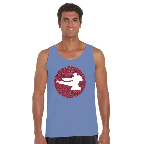 LA Pop Art Men's Word Art Tank Top - Types of Martial Arts