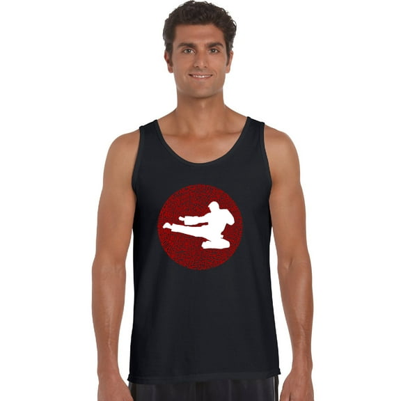 LA Pop Art Men's Word Art Tank Top - Types of Martial Arts