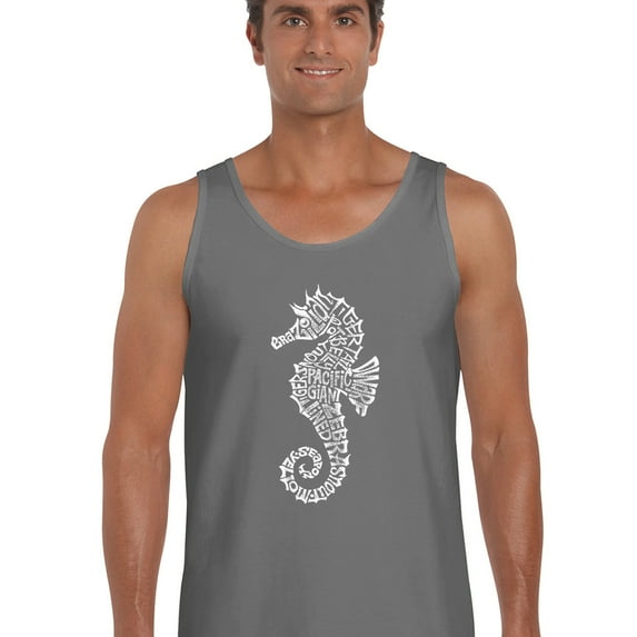 LA Pop Art Men's Word Art Tank Top - Types of Seahorse