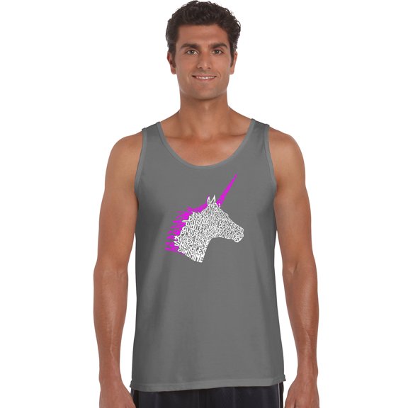 LA Pop Art Men's Word Art Tank Top - Unicorn