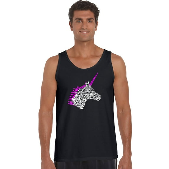LA Pop Art Men's Word Art Tank Top - Unicorn