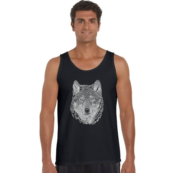 LA Pop Art Men's Word Art Tank Top - Wolf