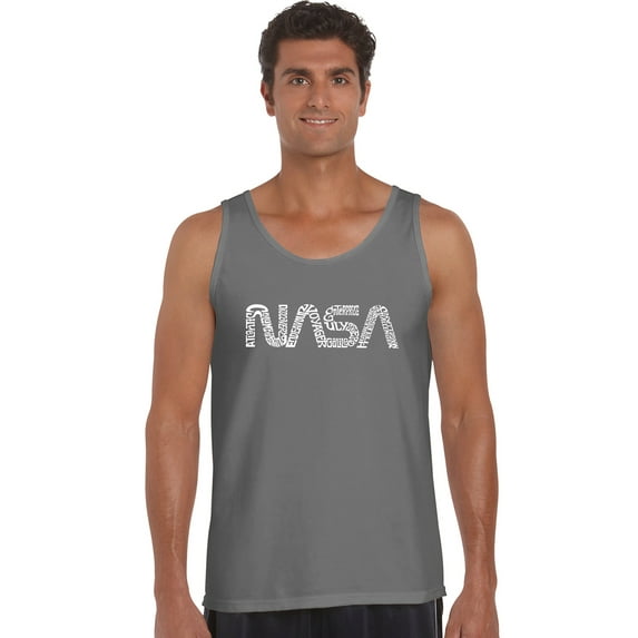 LA Pop Art Men's Word Art Tank Top - Worm Nasa