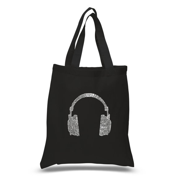 LA Pop Art Small Word Art Tote Bag - 63 DIFFERENT GENRES OF MUSIC