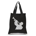 thumbnail image 1 of LA Pop Art Small Word Art Tote Bag - ALL TIME JAZZ SONGS, 1 of 2