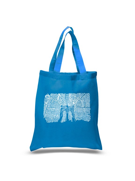 Small Word Art Tote Bag - Brooklyn Bridge