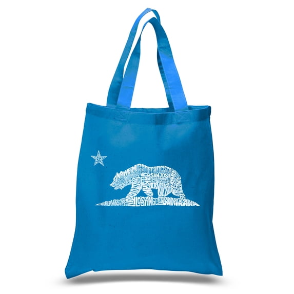 LA Pop Art Small Word Art Tote Bag - California Bear