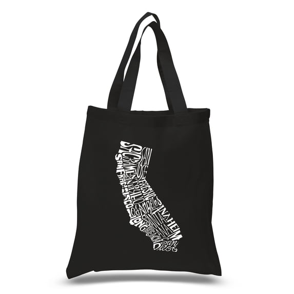 LA Pop Art Small Word Art Tote Bag - California State