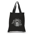 thumbnail image 1 of LA Pop Art Small Word Art Tote Bag - Chimpanzee, 1 of 2