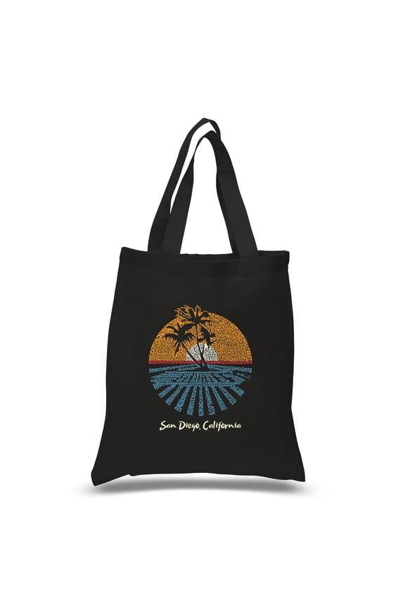 Small Word Art Tote Bag - Cities In San Diego