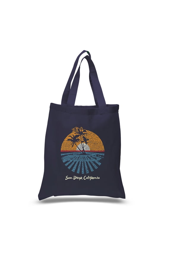 Small Word Art Tote Bag - Cities In San Diego