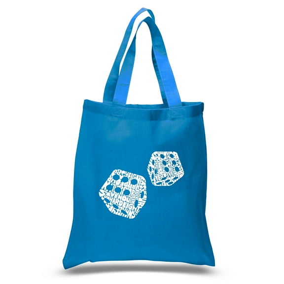 LA Pop Art Small Word Art Tote Bag - DIFFERENT ROLLS THROWN IN THE GAME OF CRAPS