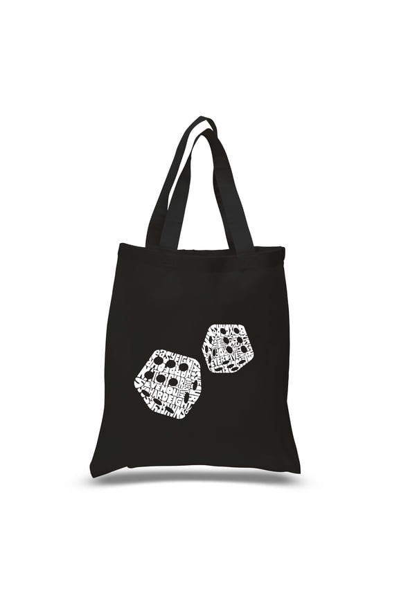 Small Word Art Tote Bag - DIFFERENT ROLLS THROWN IN THE GAME OF CRAPS