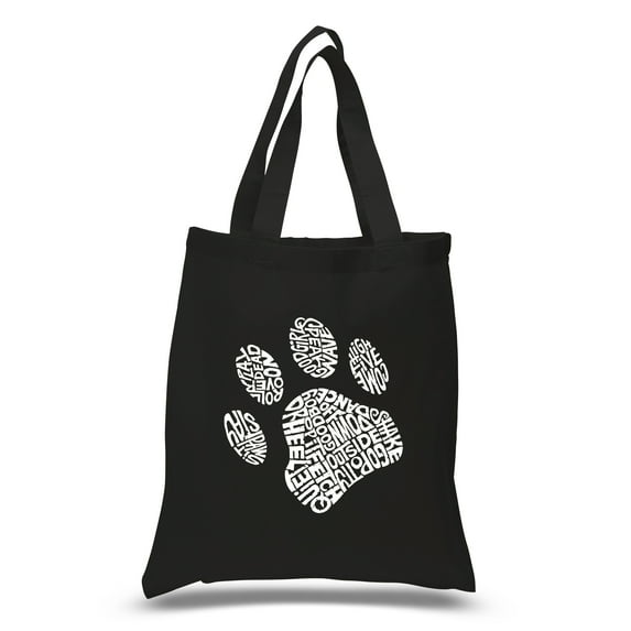 LA Pop Art Small Word Art Tote Bag - Dog Paw