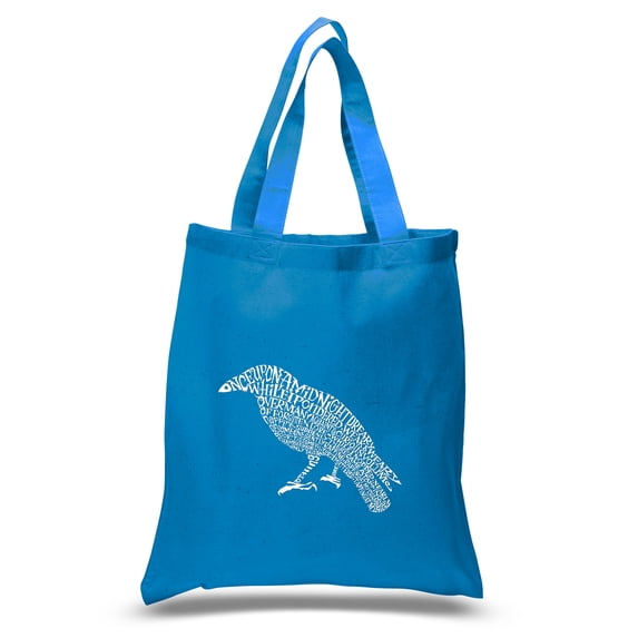 LA Pop Art Small Word Art Tote Bag - Edgar Allen Poe's The Raven