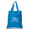thumbnail image 1 of LA Pop Art Small Word Art Tote Bag - FAMOUS PIRATE CAPTAINS AND SHIPS, 1 of 2